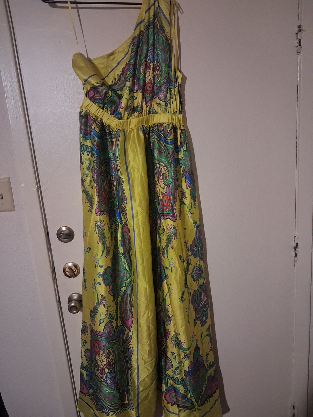 Yellow Paisley Print One-Shoulder Dress And Orange Dress Fashion Nova Both Nwtxl